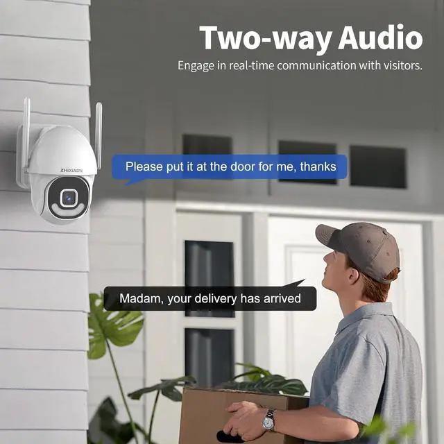 Alt view image 7 of 7 - 2K Security Cameras Outdoor Wired, 5G/2.4G WiFi Cameras with Color Night Vision, PIR Motion Detection, Two-Way Voice, 360° View Pan/Tilt for Outdoor Area, Parking Lot, Home Security