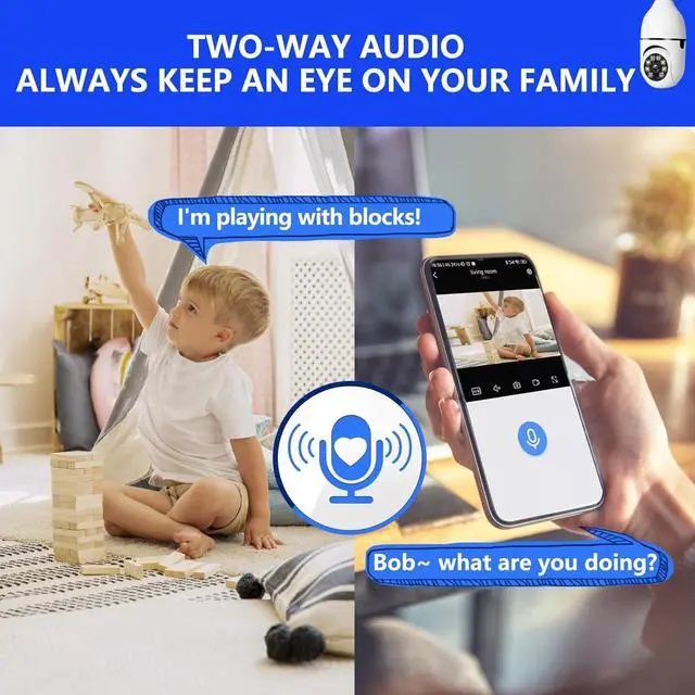 Alt view image 3 of 7 - Light Bulb Camera 2 Pack,5g Dual Band Bulb Camera,WiFi 6 Light Bulb Camera Pack of 2, 2.4G/5G WiFi Light Bulb Camera, Home Secuirty Socket Camera,360 Degree Panoramic Camera 2pcs