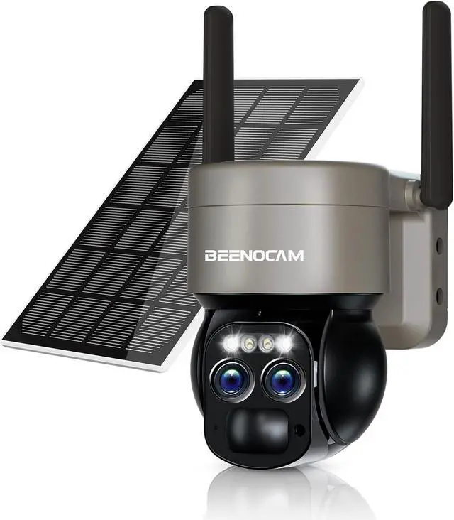 Main image of 4K Solar Security Cameras Wireless Outdoor with Dual-Lens,360°PTZ Battery Powered Cameras for Home Security Outdoor,8MP Color Night Vision,PIR Sensor,Auto Tracking,Spotlight/Siren,Alexa,2.4/5Ghz,IP66