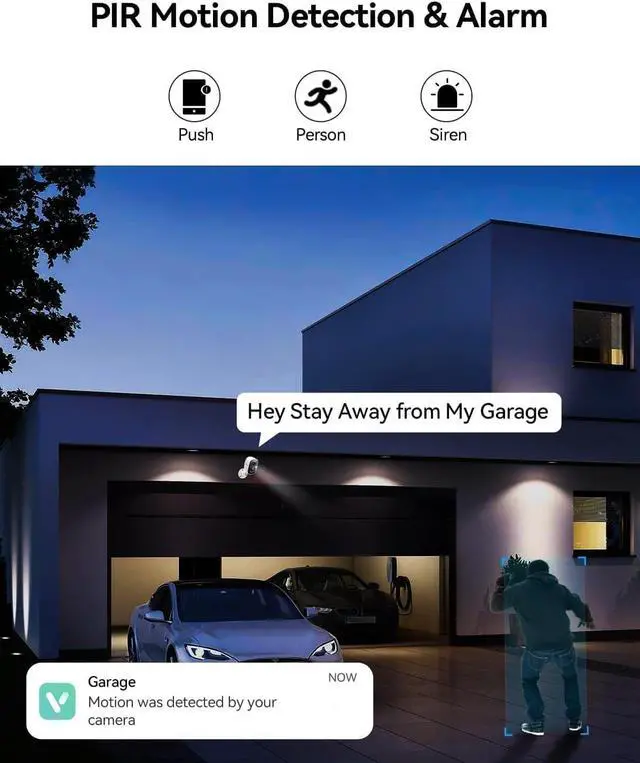 Alt view image 7 of 7 - LongPlus Security Cameras Wireless Outdoor Camera Wireless Camera for Home Security, 2 Pack 2K Battery Powered WiFi Cameras with AI Motion Detection, 2-Way Talk, Cloud/SD Storage
