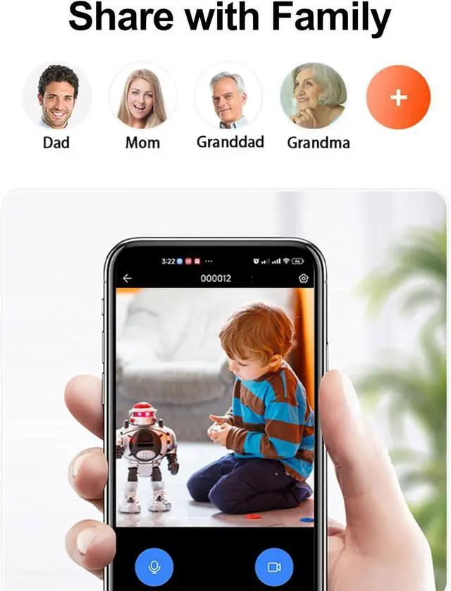 Alt view image 7 of 7 - Two Way Pet Camera with 2.8 inch HD Screen, 1080P Video Calling Camera for Indoor Home Security, Indoor Home Nanny/Dog/Baby Security Device with Phone App