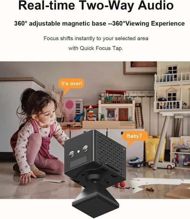 Alt view image 5 of 6 - 4K Wireless Security Camera, WiFi Indoor Camera, Cameras for Home Security, Baby Monitor, Nanny Cam with Night Vision, AI Motion Detection, Live View