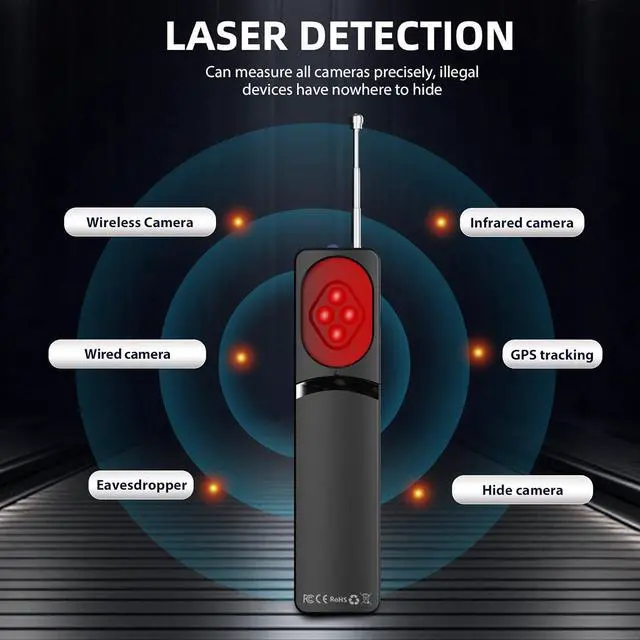 Alt view image 2 of 6 - Hidden Camera Detectors,  Detector, Bug Detector, GPS Detector, Camera Finder RF Scanner Device Detector for GPS Tracker Wireless Listening Device