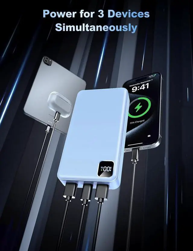 Alt view image 4 of 7 - Portable Charger Power Bank 56800mAh Battery Pack-22.5W Fast Charging with USB C & LED Display, 3 Outputs High Capacity Portable Power Bank for iPhone 16/15/14/13 Series, Samsung, iPad etc
