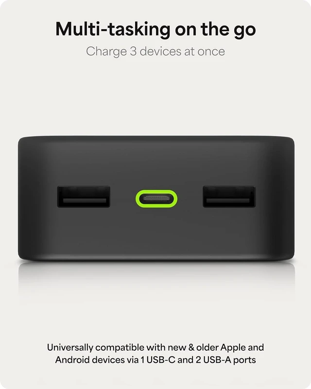 Alt view image 4 of 7 - Powerstation XL Power Bank 2023-20,000 mAh Large Internal Battery, (2) USB-A Ports and (1) 20W USB-C PD Fast Charging Input/Output Port, Travel-Friendly