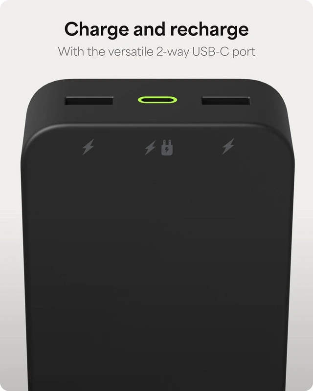 Alt view image 5 of 7 - Powerstation XL Power Bank 2023-20,000 mAh Large Internal Battery, (2) USB-A Ports and (1) 20W USB-C PD Fast Charging Input/Output Port, Travel-Friendly