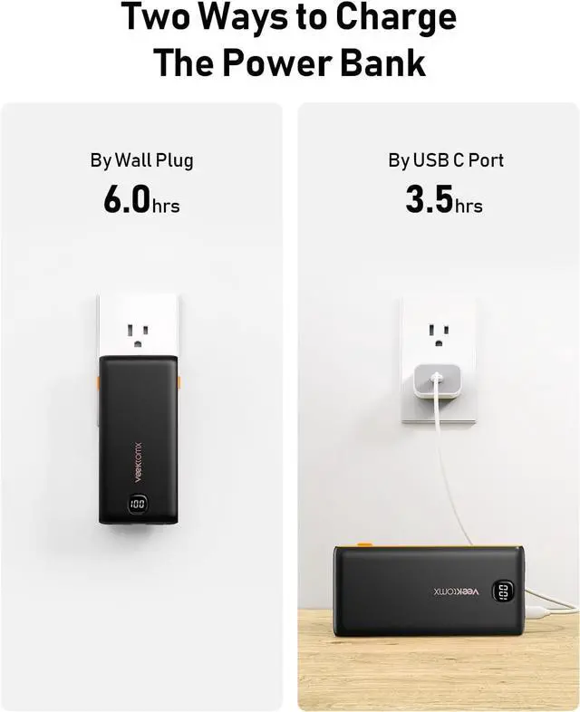 Alt view image 7 of 7 - Portable Charger Power Bank Built in Cables and Wall Plug, 10000mAh iPhone Battery Pack Fast Charging, USB C External Slim Power Bank, Travel Essentials Compatible with iPhone 16 15 14 13 Samsung iPad