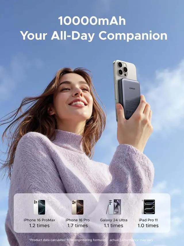 Alt view image 4 of 7 - Magnetic Power Bank 10 000mAh Wireless Portable Charger PD 20W Fast Charging Battery Pack with USB-C for Magsafe iPhone 16/16 Pro/15/15 Plus/15 Pro/15 Pro Max iPhone14/13/12 Series