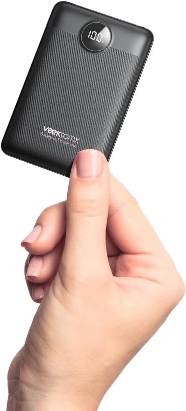 Main image of VEEKTOMX Small Portable Charger, Mini Power Bank 10000mAh, PD 22.5W Fast Charging USB-C Battery Bank, Travel Essentials Dual Voltage External Portable Powerbank for iPhone/Samsung/Google Pixel, Black