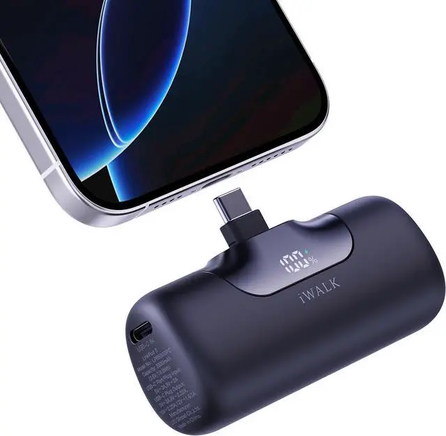 Main image of iWALK Portable Charger 5500mAh Next-Gen Small Power Bank 22.5W Fast Charging Battery USB-C Portable Phone Charger for iPhone 16/15 16 Plus 16 Pro Max iPad, Samsung Galaxy S25 S24 S23 Android, Black