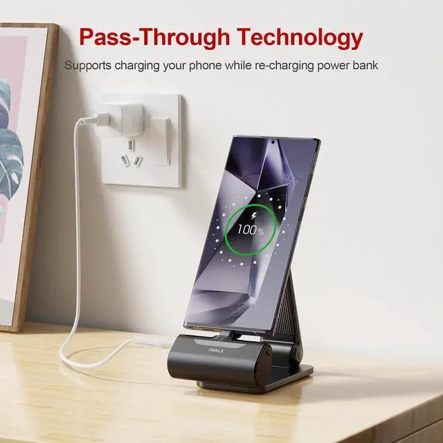 Alt view image 5 of 7 - iWALK Small USB-C Portable Charger, 4500mAh Portable Charger for iPhone 16/15 16 Plus 16 Pro Max Mini Power Bank for Samsung Galaxy S25 S24 S23, Z Flip 5, Note, Moto, LG, Google Pixel, Black