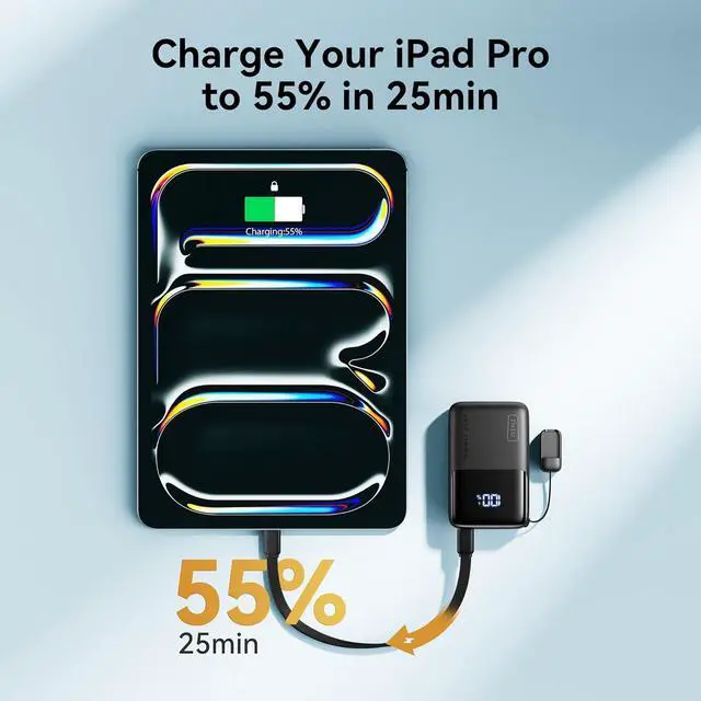 Alt view image 4 of 7 - INIU Pocket Size Portable Charger, Ultra Small 10000mAh 45W PD Power Bank, USB C in&Out Fast Charging Battery Pack, Travel Essentials Powerbank for iPhone 16/15 Pro Max, iPad Air, Samsung S22 S27 etc