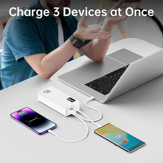 Alt view image 6 of 7 - 50000mAh Power Bank 65W, Portable Charger,External Battery Pack for Outdoor Camping, Home & Office. Emergency Back-up Power for Smartphones, Tablets and Laptop