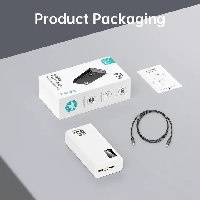 Alt view image 7 of 7 - 50000mAh Power Bank 65W, Portable Charger,External Battery Pack for Outdoor Camping, Home & Office. Emergency Back-up Power for Smartphones, Tablets and Laptop