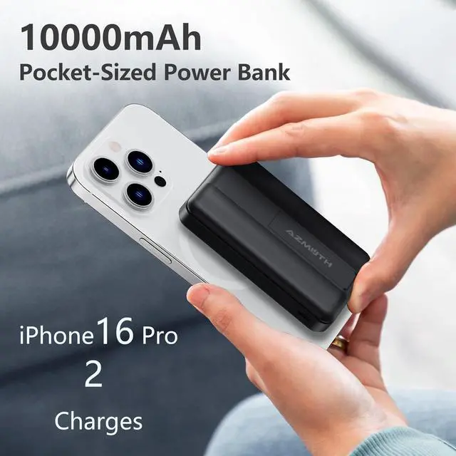 Alt view image 4 of 7 - Wireless Portable Charger with Stand Slim 10000mAh Magnetic Power Bank for Magsafe 22.5W Fast Charging Battery Pack Compatible with iPhone 17/16/15/14/13/12 Series