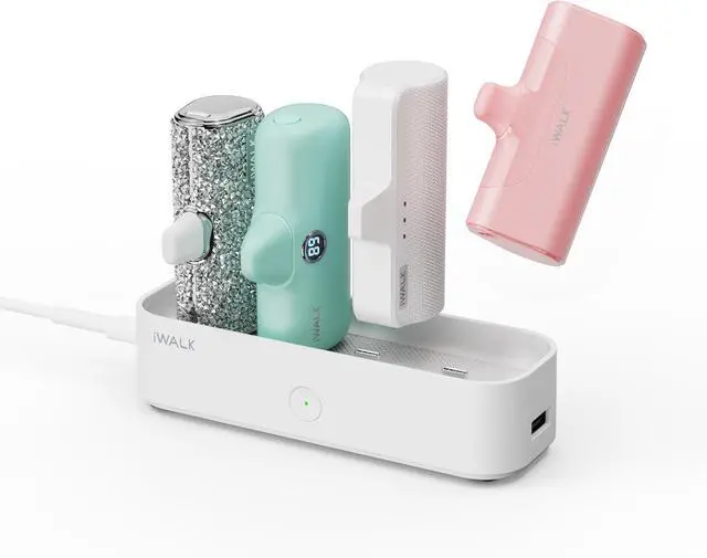 Main image of iWALK Charger Station for Portable Charger 4500mAh, 4800mAh, 5000mAh Power Bank for iPhone Charging Station Multiple USB-C Family-Sized Charger Station for Home(Station Only), White