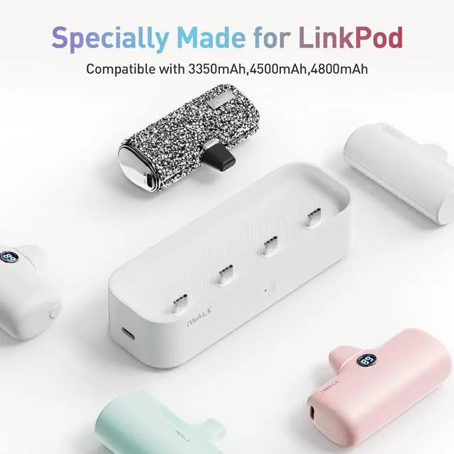 Alt view image 3 of 6 - iWALK Charger Station for Portable Charger 4500mAh, 4800mAh, 5000mAh Power Bank for iPhone Charging Station Multiple USB-C Family-Sized Charger Station for Home(Station Only), White
