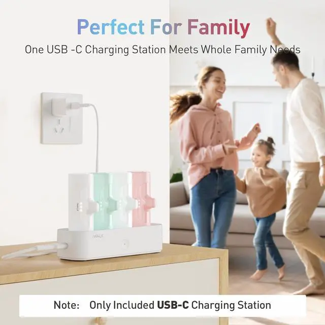 Alt view image 2 of 6 - iWALK Charger Station for Portable Charger 4500mAh, 4800mAh, 5000mAh Power Bank for iPhone Charging Station Multiple USB-C Family-Sized Charger Station for Home(Station Only), White