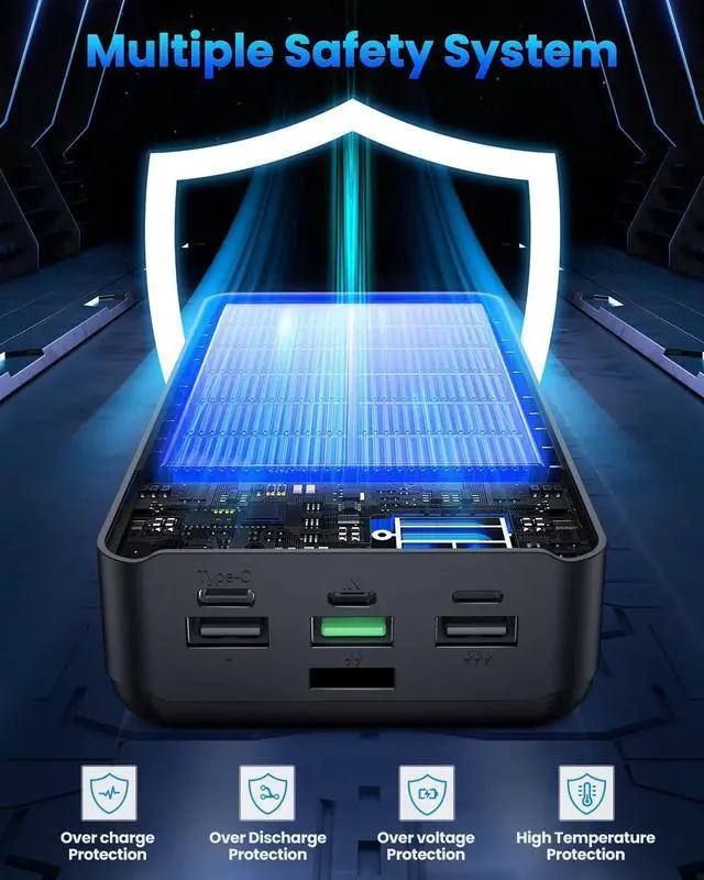 Alt view image 7 of 7 - Portable Charger 60000mAh Power Bank - 22.5W Fast Charging Battery Pack USB C with 4 Outputs & 3 Inputs LED Display, Huge Capacity External Cell Phone Charger for iPhone, Samsung Galaxy, iPad etc