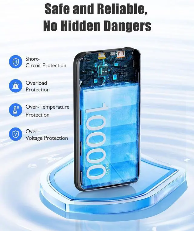 Alt view image 5 of 6 - 10000mAh Portable Charger 2 Pack, Cell Phone Portable Power Banks, 22.5W Fast Charging Battery Pack, Slim Travel Power Bank for iPhone, Galaxy S24/S23, Android Devices  Black
