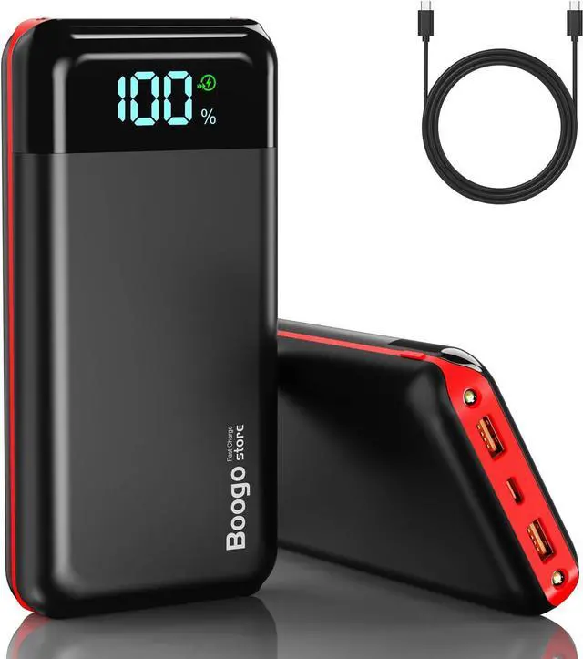 Main image of Portable Charger Power Bank 52800mAh Powerbank PD 30W and QC 4.0 Fast Charging Built-in Bright flashlight LED Display 2 USB 1Type-C Output External Battery Pack for iPhone, Samsung, iPad etc (red)