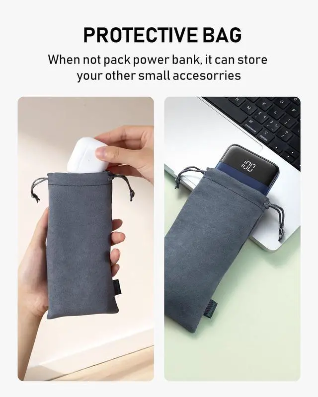 Alt view image 5 of 7 - Charmast Portable Charger with Built in Cables, 10000mAh Slim Power Bank, 15W USB C in&Out Port High Speed Charging External Charger, Battery Pack Compatible with iPhone 16 15 13 Samsung Google iPad