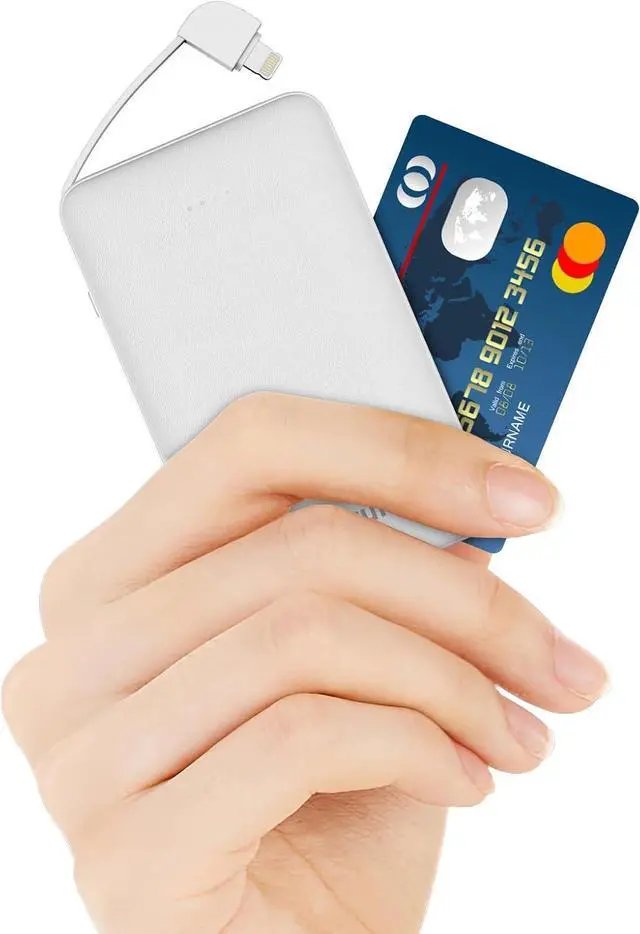 Main image of Slim Power Bank,20W Fast Charging Small Portable Phone Charger Built in Cable for iPhone 14/13/12/11/X/8/7 Series,Thin Mini Lightweight Battery Pack 6000mAh