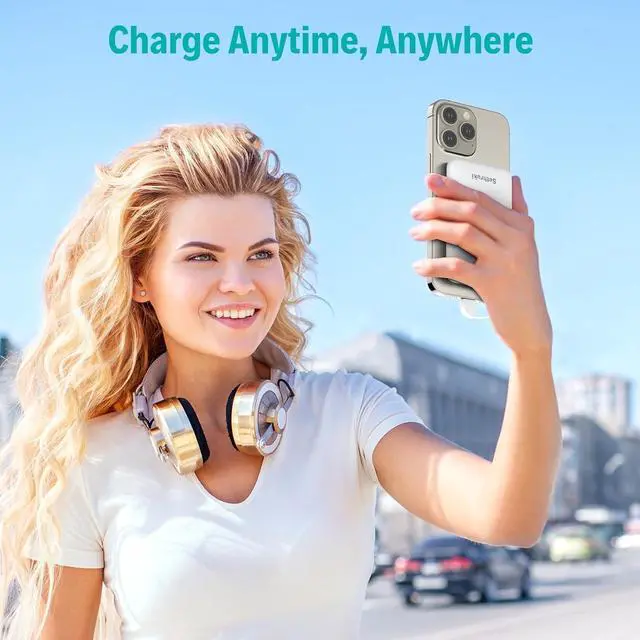 Alt view image 7 of 7 - Slim Power Bank,20W Fast Charging Small Portable Phone Charger Built in Cable for iPhone 14/13/12/11/X/8/7 Series,Thin Mini Lightweight Battery Pack 6000mAh