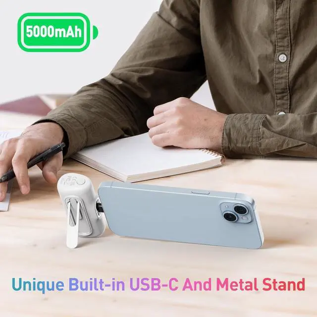 Alt view image 5 of 6 - iWALK Portable Charger for iPhone 15 iPhone 16 Series, 20W PD Fast Charging USB-C Power Bank, LED Display, 5000mAh Battery Pack Compatible with iPhone 15 Plus,15 Pro,15 Pro Max,Samsung Andriod