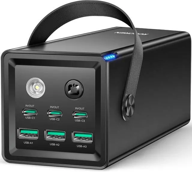 Main image of Rocoren 6 Ports Portable Charger Power Bank 50000mAh for Multiple Devices, 67.5W USB C Fast Charging with LED Light for Outdoors Camping Essentials, Emergency Hurricane Preparedness Items (Black)