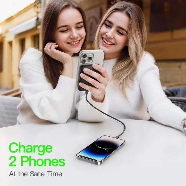 Alt view image 7 of 7 - 2025 Magnetic 15W Power Bank for iPhone,5000mAh Magsafe Battery Pack with 20w Fast Charging,Slim Magsafe Power Bank in&Out,with LED Display,Wireless Portable Charger for iPhone 16/15/14/13/12 Series