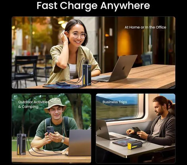Alt view image 7 of 7 - AOHI 140W PD3.1 Laptop Power Bank 40000mAh Fast Charging Station, The Future Starship 2 in 1 Camping Large Portable Charger for MacBook Pro/Air, iPad Pro, iPhone 16 Pro Max,Galaxy,Steam Deck, Grey