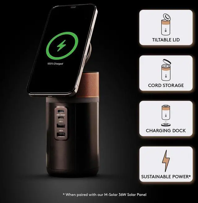 Alt view image 2 of 6 - M150 Portable Charging Hub  150W Charger for Laptops & Tablets, Wireless Charging for Cell Phones & Earbuds  Light & Compact Power Bank Station w/ USB-C & USB-A Ports, Charging Dock