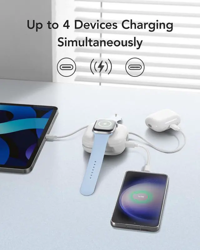 Alt view image 6 of 7 - charmast Magnetic Portable Charger, 10000mAh Wireless Power Bank 20W Fast Charging, Travel Essential Battery Pack Built-in USB C Cable for iPhone 16/15/14/13 All Series, AirPods, Apple Watch, Android