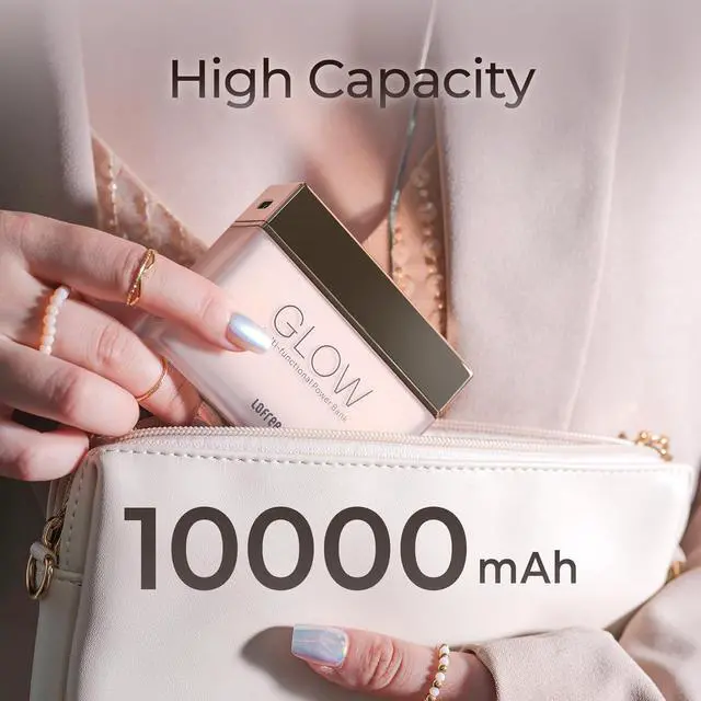 Alt view image 7 of 7 - LOFREE Glow Power Bank, Compact Lightweight 10,000mAh Portable Charger with 3 LED Light Effects, Max 22.5W USB-C Fast Charging for iPhone, iPad, Samsung Galaxy, Pixel (180° Blazing Hour)