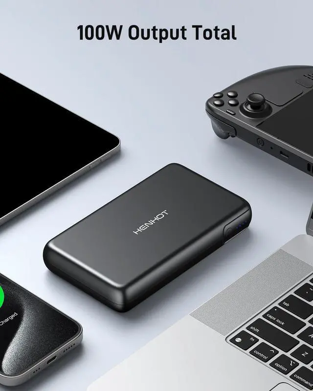 Alt view image 6 of 7 - 100W Power Bank, 30000mAh Laptop Portable Charger USB-C PD Fast Charging Laptop External Battery Pack for Dell,MacBook,HP,Asus,Lenovo,Steam Deck,Switch,iPhone,Galaxy, iPad and More