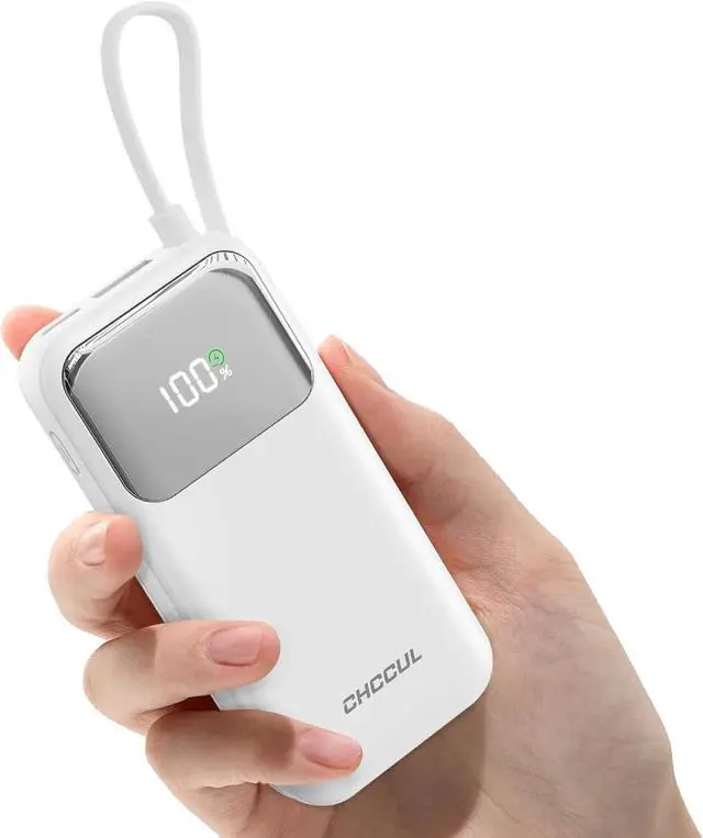Main image of Portable Charger, 10,000mAh 35W Power Bank with Built-in USB-C Cable for Travel, Fast Charging Battery Pack for iPhone 16/15 Series, MacBook, Galaxy, iPad, AirPod,and More