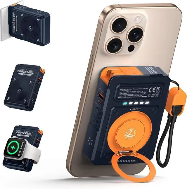 Main image of for Magsafe Battery Pack 10000mAh,5-in-1 Magnetic Power Bank Built in AC Plug,Magnetic Wireless Portable Charger for Apple Watch,22.5W Fast Charging Power Bank for iPhone 16 Pro Max/15/14/13/12 Mini