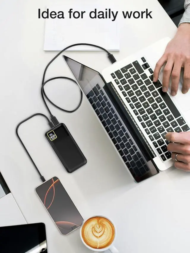 Alt view image 6 of 6 - 2-Pack Portable Charger 10000mAh Power Bank PD 22.5W Fast Charging Battery Pack for iPhone, Phone PowerBank USB C Input & Output(Black 2 Pack, 22.5W Fast Charge Power Bank)