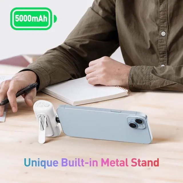 Alt view image 2 of 6 - Small Portable Charger for iPhone 15 Power Bank: 20W PD Fast Charging USB-C Power Bank, LED Display, 5000mAh Battery Pack Compatible with iPhone 15 Plus/15 Pro/15 Pro Max/Samsung