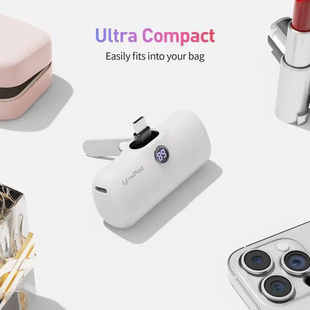 Alt view image 4 of 6 - Small Portable Charger for iPhone 15 Power Bank: 20W PD Fast Charging USB-C Power Bank, LED Display, 5000mAh Battery Pack Compatible with iPhone 15 Plus/15 Pro/15 Pro Max/Samsung