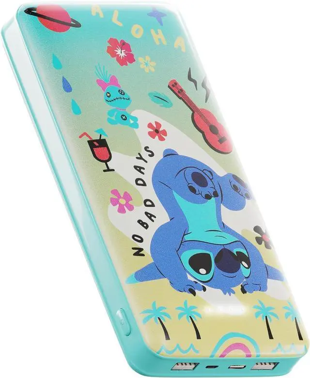 Main image of Disney Lilo and Stitch 10,000Mah Power Bank- Universally Compatible Portable Phone Charger Battery Pack w/USB Charging Port Gifts for Women, Men, Teens and All Fans of Stitch Stuff