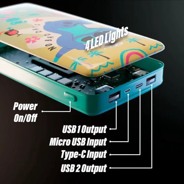 Alt view image 5 of 7 - Disney Lilo and Stitch 10,000Mah Power Bank- Universally Compatible Portable Phone Charger Battery Pack w/USB Charging Port Gifts for Women, Men, Teens and All Fans of Stitch Stuff