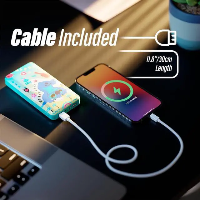 Alt view image 7 of 7 - Disney Lilo and Stitch 10,000Mah Power Bank- Universally Compatible Portable Phone Charger Battery Pack w/USB Charging Port Gifts for Women, Men, Teens and All Fans of Stitch Stuff