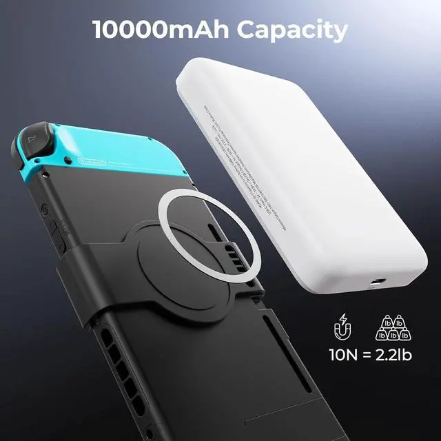 Alt view image 4 of 7 - Portable Charger, Magnetic Wireless Power Bank for iPhone/Nintendo Switch & OLED, 10000mAh 20W PD Fast Charging Battery Pack with LED Indicators, Compatible with iPhone 12-16