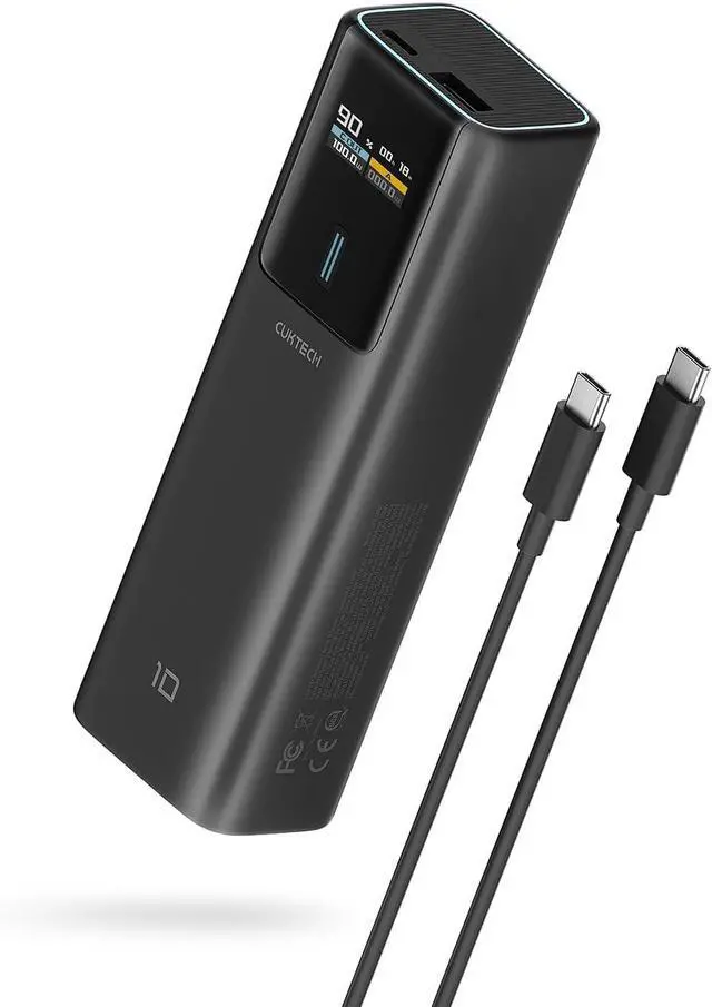 Main image of CUKTECH 100W Power Bank, 10000mAh Portable USB C Charger with Smart TFT Display, PD3.0 Fast Charging Compatible iPhone 16/15 Series, Samsung Galaxy S24/S23, iPad Air/Pro, MacBook, Dell etc.