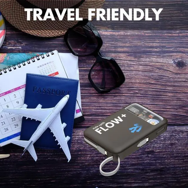 Alt view image 7 of 7 - SU Flow+ Magnetic Power Bank 10000mAh  MagSafe Compatible Charger, 4 in 1 with in-built Lightening and Type C cables for Samsung and Pixel, Wireless Charging iPhone 16/15/14/13/12, iWatch and Airpods