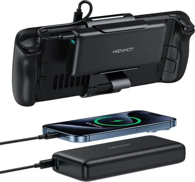 Main image of 65W Power Bank Compatible with Steam Deck/OLED, Laptop Power Bank 20000mAh PD 3.0 Portable Battery Bank with Removable Back Mount, External Battery Pack for MacBook, Dell, Lenovo, Asus