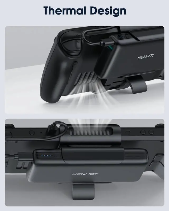 Alt view image 4 of 7 - 65W Power Bank Compatible with Steam Deck/OLED, Laptop Power Bank 20000mAh PD 3.0 Portable Battery Bank with Removable Back Mount, External Battery Pack for MacBook, Dell, Lenovo, Asus