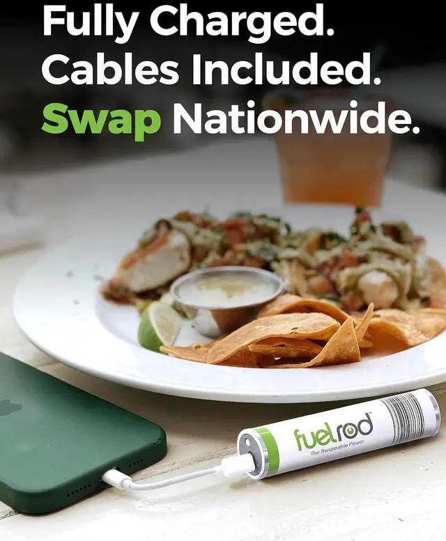 Alt view image 3 of 6 - FuelRod USB-C Portable Charger Kit - Pack of 3- Includes All Cables & Adapters Compatible with All Tablets & Smart Phones, Rechargeable Backup Power Bank, Swap for Charged Rod at Kiosk